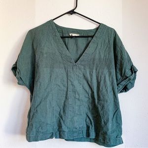 Universal Thread / Green Linen Blend Top / L